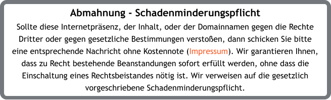 Schadenminderungspflicht