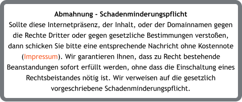 Schadenminderungspflicht